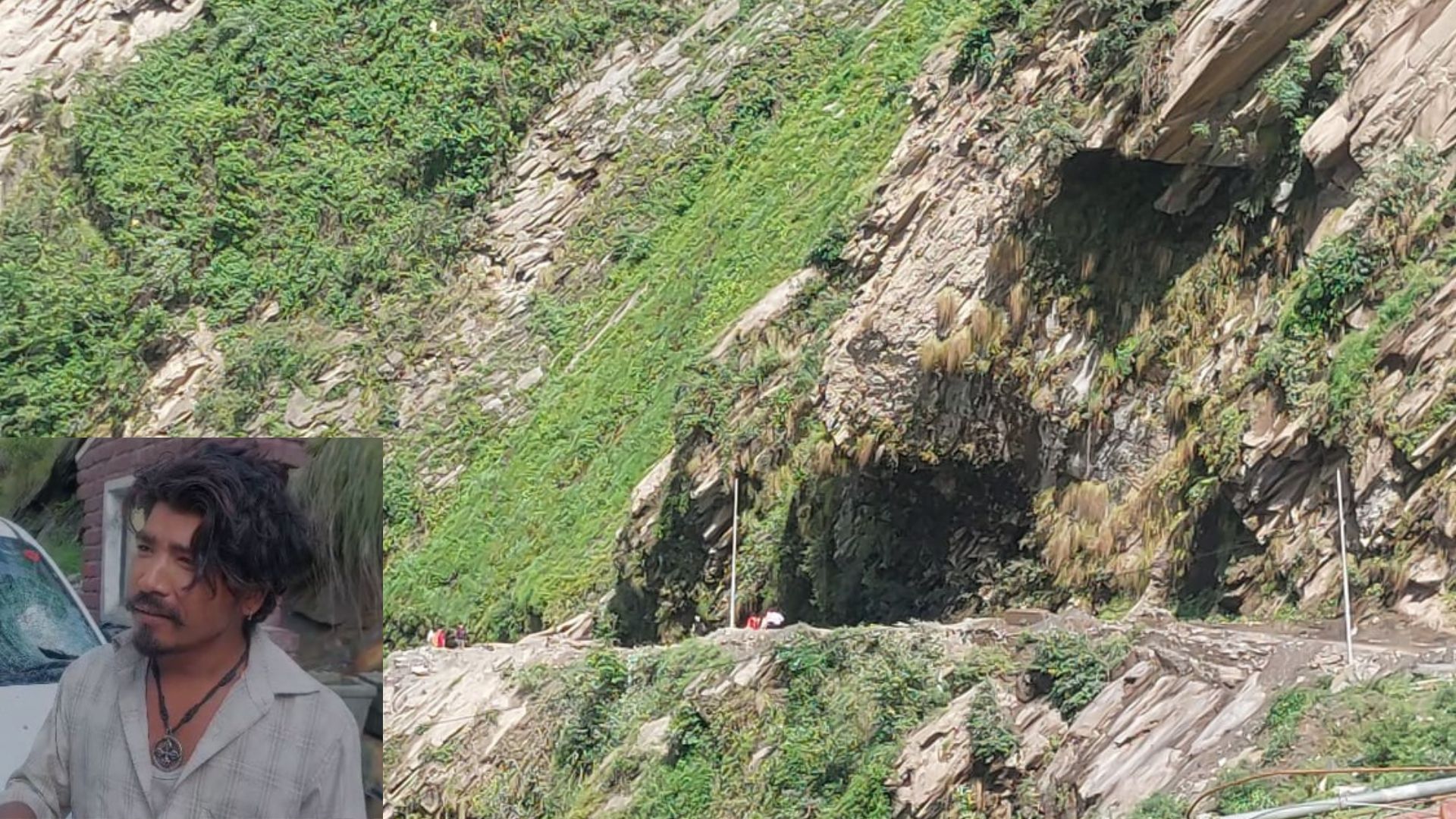 पहाड़ियों से पत्थर गिरने से एक अल्टो कार बची बाल-बाल