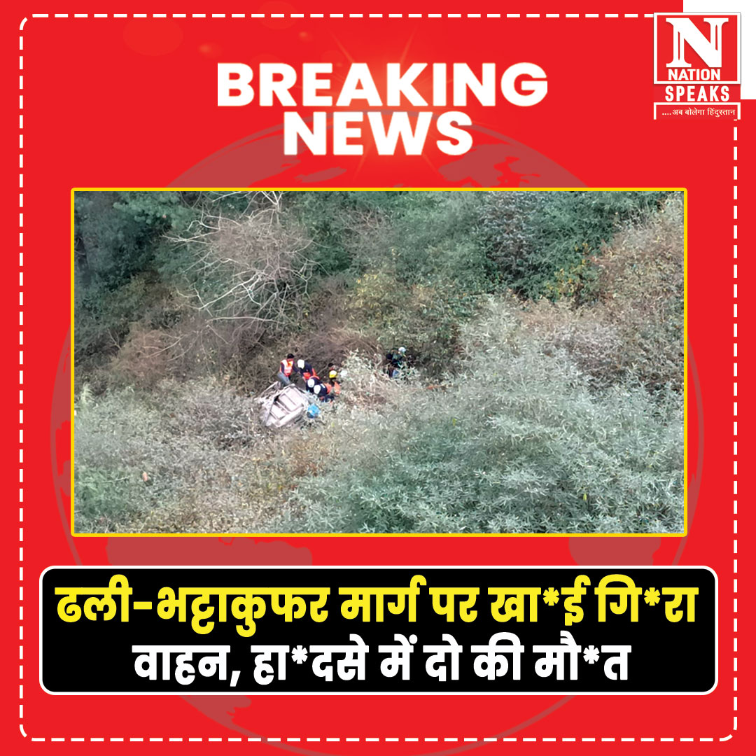 ढली - भट्टाकुफर मार्ग पर वाहन गिरा ,दो की मौ*त 