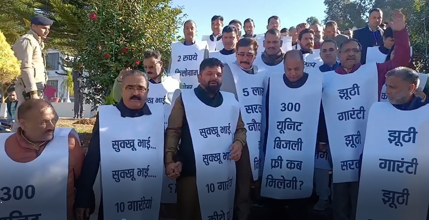 भाजपा का गारंटियों को लेकर प्रदर्शन