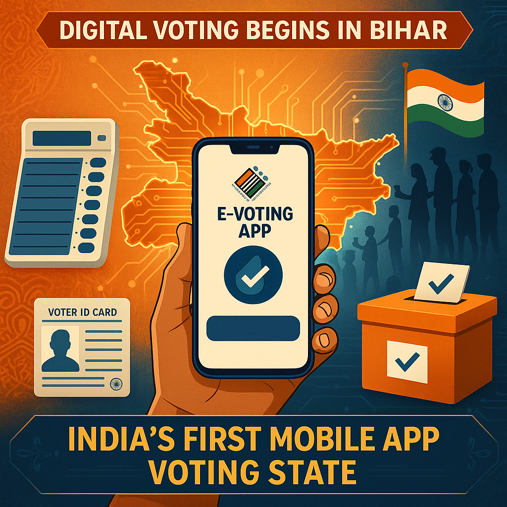 बिहार में E-Voting की शुरुआत: देश का पहला राज्य बना मोबाइल ऐप से वोटिंग कराने वाला
