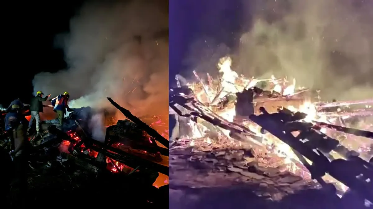 तीर्थन घाटी में फिर भड़की आग, पेखड़ी गांव में 4 गौशालाएं जलकर राख; लाखों का नुकसान